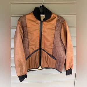 Vintage Sears Ted Williams Nylon Quilted Jacket L‎ Brown Roebuck  Light Weight